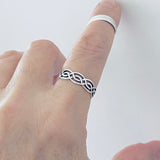 Sterling Silver Thin Eternity Celtic Band Ring, Silver Rings, Wedding Bands, Knots