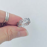 Sterling Silver Thin Eternity Celtic Band Ring, Silver Rings, Wedding Bands, Knots