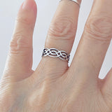 Sterling Silver Thin Eternity Celtic Band Ring, Silver Rings, Wedding Bands, Knots