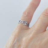 Sterling Silver Thin Eternity Celtic Band Ring, Silver Rings, Wedding Bands, Knots