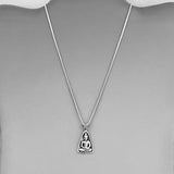 Sterling Silver Buddha Necklace, Silver Chain, Yoga Necklaces, Religious Jewelry