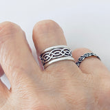 Sterling Silver Thin Eternity Celtic Band Ring, Silver Rings, Wedding Bands, Knots