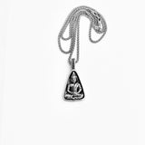Sterling Silver Buddha Necklace, Silver Chain, Yoga Necklaces, Religious Jewelry