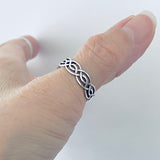 Sterling Silver Thin Eternity Celtic Band Ring, Silver Rings, Wedding Bands, Knots