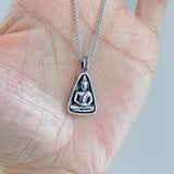 Sterling Silver Buddha Necklace, Silver Chain, Yoga Necklaces, Religious Jewelry