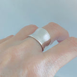 925 Sterling Silver Statement Concave Ring | Boho Bold Wide Band Silver Rings