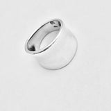 925 Sterling Silver Statement Concave Ring | Boho Bold Wide Band Silver Rings