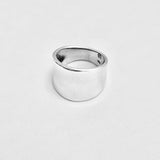 925 Sterling Silver Statement Concave Ring | Boho Bold Wide Band Silver Rings