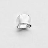 925 Sterling Silver Statement Concave Ring | Boho Bold Wide Band Silver Rings