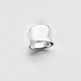 925 Sterling Silver Statement Concave Ring | Boho Bold Wide Band Silver Rings
