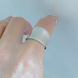 925 Sterling Silver Statement Concave Ring | Boho Bold Wide Band Silver Rings