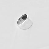925 Sterling Silver Statement Concave Ring | Boho Bold Wide Band Silver Rings