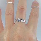 Sterling Silver Small Sun and Moon Ring | Celestial Sunshine Jewelry
