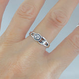 Sterling Silver Small Sun and Moon Ring | Celestial Sunshine Jewelry