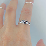 Sterling Silver Small Sun and Moon Ring | Celestial Sunshine Jewelry