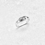 Sterling Silver Small Sun and Moon Ring | Celestial Sunshine Jewelry