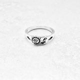 Sterling Silver Small Sun and Moon Ring | Celestial Sunshine Jewelry