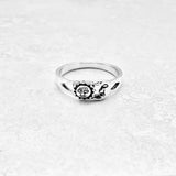 Sterling Silver Small Sun and Moon Ring | Celestial Sunshine Jewelry