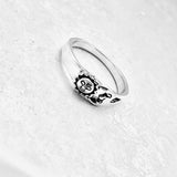 Sterling Silver Small Sun and Moon Ring | Celestial Sunshine Jewelry