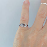 Sterling Silver Small Sun and Moon Ring | Celestial Sunshine Jewelry