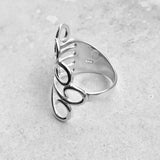 Sterling Silver Statement Swirl Wrap Ring, Boho Statement Rings, Swirly Jewelry