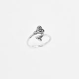 Sterling Silver Delicate Wraparound Triquetra Key Ring, Silver Rings, Celtic Knots, Heart Keys