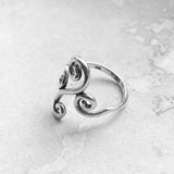 Sterling Silver Long Multiple Swirl Ring, Statement Spiral Rings, Swirly Jewelry