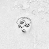Sterling Silver Long Multiple Swirl Ring, Statement Spiral Rings, Swirly Jewelry