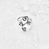 Sterling Silver Long Multiple Swirl Ring, Statement Spiral Rings, Swirly Jewelry