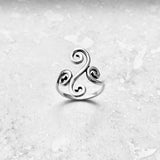 Sterling Silver Long Multiple Swirl Ring, Statement Spiral Rings, Swirly Jewelry