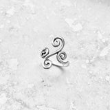 Sterling Silver Long Multiple Swirl Ring, Statement Spiral Rings, Swirly Jewelry