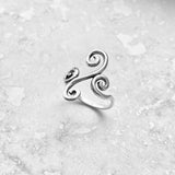 Sterling Silver Long Multiple Swirl Ring, Statement Spiral Rings, Swirly Jewelry