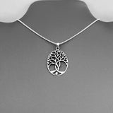 Sterling Silver Large Tree Of Life Necklace, Silver Chain, Fortune Jewelry