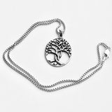 Sterling Silver Large Tree Of Life Necklace, Silver Chain, Fortune Jewelry