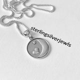 Sterling Silver I Love You To The Moon Necklace, Silver Necklaces, Love Necklace