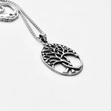 Sterling Silver Large Tree Of Life Necklace, Silver Chain, Fortune Jewelry