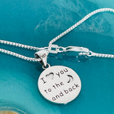 Sterling Silver I Love You To The Moon Necklace, Silver Necklaces, Love Necklace