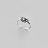 Sterling Silver Feather Toe Ring, Silver Rings, Angels Wings, Birds