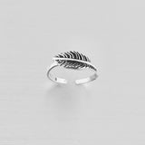 Sterling Silver Feather Toe Ring, Silver Rings, Angels Wings, Birds