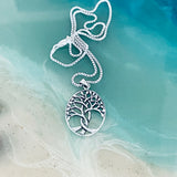 Sterling Silver Large Tree Of Life Necklace, Silver Chain, Fortune Jewelry