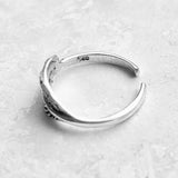 Sterling Silver Feather Toe Ring, Silver Rings, Angels Wings, Birds