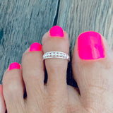 Sterling Silver Bead Toe Ring, Silver Rings, Beads Jewelry, Ball Band