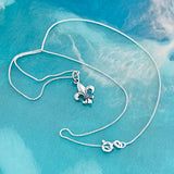 Sterling Silver Small Fleur De Lis Necklace, Silver Necklaces, Saints Chain, France, Lily Chains