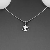 Sterling Silver Dainty Anchor Heart Cross Necklace, Silver Boat Chain, Ocean Jewelry
