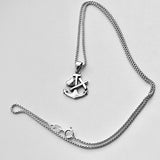 Sterling Silver Dainty Anchor Heart Cross Necklace, Silver Boat Chain, Ocean Jewelry
