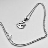 Sterling Silver Dainty Anchor Heart Cross Necklace, Silver Boat Chain, Ocean Jewelry
