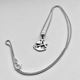 Sterling Silver Dainty Anchor Heart Cross Necklace, Silver Boat Chain, Ocean Jewelry