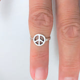 Sterling Silver Peace Toe Ring, Boho Love Jewelry Silver Rings