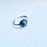 925 Sterling Silver Mandala Genuine Turquoise Ring | Boho Flower Stone Silver Ring