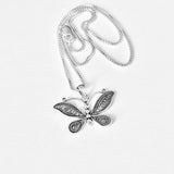 Sterling Silver Butterfly Necklace, Boho Necklace, Silver Chain, Spirit Bug Jewelry